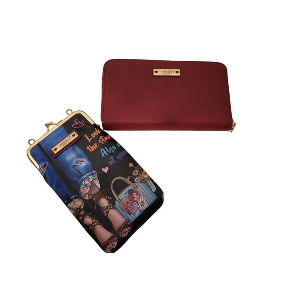 Nikky Crossbody Wallet Detachable Case Multicolor Zipper Adjustable Strap - Picture 3 of 9